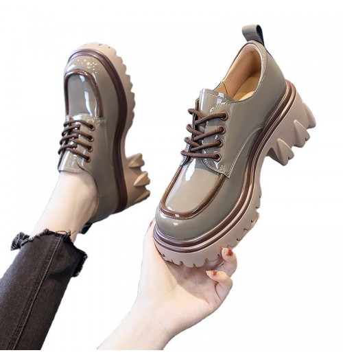 British-Style Women's Casual Loafers with Breathable Mesh Insoles and Thick Heel British-Style Women's Casual Loafers with Breathable Mesh Insoles and Thick Heel